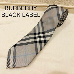 【未使用に近い】バーバリーブラックレーベル ネクタイ チェック 絹100% 三陽商会 日本製 BURBERRY BLACK LABEL