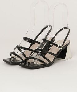 「charles&keith」 ヒールサンダル 35 ブラック レディース