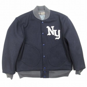 極美品 ホワイツビル 東洋 Whitesville TOYO 30oz. WOOL MELTON AWARD JACKET ウールメルトン アワードジャケット スタジャン 42 紺