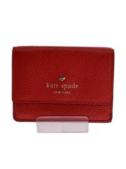 kate spade new york 3つ折り財布 レザー レッド 無地 レディース WLRU5230 ミニウォレット