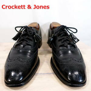 【良品】クロケットアンドジョーンズ　ギリーシューズ　beamsf　CROCKETT&JONES　UK8.5　JP27.0相当　黒