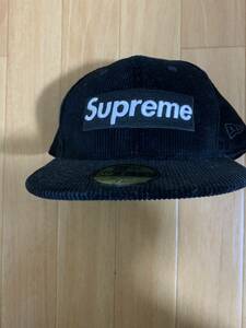 15AW supreme box logo corduroy new era 7 1/2 black