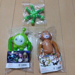 POP TUBE TOY 侵略者　Monkey ポップチューブ　トイ　ポップチューブ　スピナー　緑　猿　知育玩具　3個セット　新品未使用　未開封　