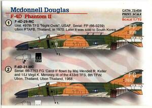 1/72 Print Scaleプリントスケールデカール　72-456　McDonnel Douglas F-4D Phantom II 