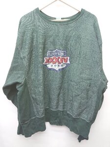 ◇ Θ Champion REVERSE WEAVE Super Bowl 古着　ヴィンテージ 長袖 スウェット　トレーナー サイズXL グリーン メンズ P