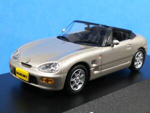 SUZUKI CAPPUCCINO J-collection KYOSHO 1/43 スズキ カプチーノ 京商 シルバー 屋根はオープン状態で固定 ミニカー 同梱歓迎 匿名配送