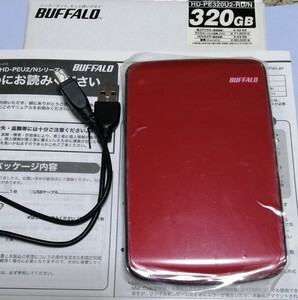 BUFFALO バッファロー 外付けハードディスク 320GB HD-PE320U2-RD/N