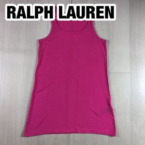 RALPH LAUREN ラルフローレン タンクトップ XS 155/80A ピンク 刺繍ポニー