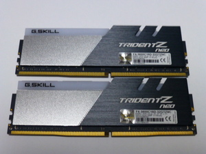 メモリ デスクトップパソコン用 G.SKILL TRIDENT Z NEO RGB DDR4-3600 PC4-28800 16GBx2枚 合計32GB 起動確認済です F4-3600C16D-32GTZNC