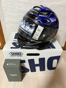 【超美品お得セット】①SHOEI X-Fourteen AERODYNE BLUE/SILTER Lサイズ ガラスコーティング済み ②Bcom 6XR 