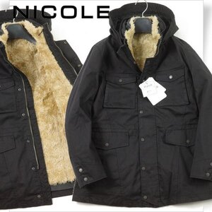 新品1円～★ニコル セレクション NICOLE selection メンズ 3WAY ボアライナー フーデッドブルゾンコート 46 M 防寒 ボアベスト 黒 ◆5474◆