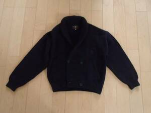 MADE IN ITALY IL GRANCHIO PURE NEW WOOL カーディガン navy 紺