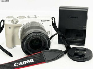 ★シャッターOK◎ Canon キャノン EOS M3 EF-M 18-55mm 1:3.5-5.6 IS STM 一眼レフ デジタルカメラ ボディ レンズ 充電器付 16886O13-9