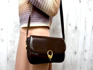 美品 CELINE セリーヌ ヴィンテージ ショルダーバッグ バッグ レザー 茶 79318