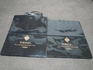 ★新品★DEMEL ショップ袋 黒 24×20ｃｍ デメル 手提げ 紙 2枚