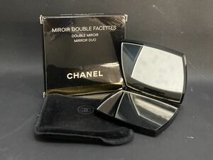 S4G574◆ シャネル CHANEL ココマーク ブラック コンパクトミラー ダブルミラー 拡大 鏡 折りたたみ 手鏡 カバー付き