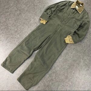 Vintage USA製 ZERO ZONE Overalls ゼロゾーン オーバーオール 作業着 メカニックスーツ つなぎ オールインワン オリーブ メンズ