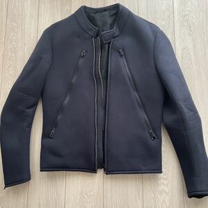 中古　マルジェラ　八の字　ライダース　ジャケット　ボンディング　ネイビー　サイズ　46 MARTIN MARGIELA マルタンマルジェラ