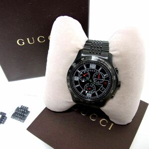 定価15万円■GUCCI グッチ YA126217 腕時計 G-Timeless YA126.2 クオーツ クロノグラフ ブラック メンズ