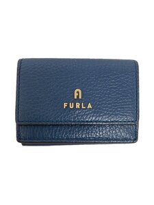 FURLA◆3つ折り財布/レザー/NVY/レディース//