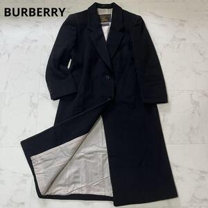 【希少】カシミヤ100% Burberry バーバリー チェスターコート 金タグ 黒 ロングコート Mサイズ ブラック ヴィンテージ