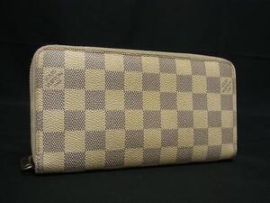 1円 LOUIS VUITTON ルイヴィトン N60019 ダミエアズール ジッピーウォレット ラウンドファスナー 長財布 アイボリー系 FH4557