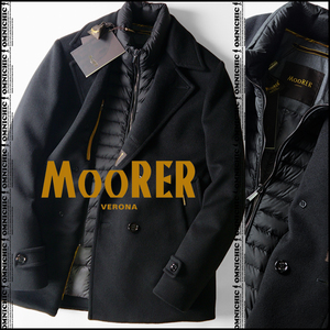 コレを超える品質はない!■新品298,400円【MOORER】ムーレー/カシミヤ混ウール/BOLGI-LEピーコートレイヤードダウンジャケット48/M～L/伊製