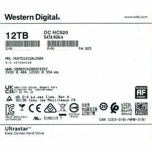 Western Digital製HDD HUH721212ALE604 12TB SATA600 7200 [管理:1000020345]