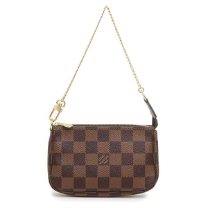 （新品・未使用品）ルイ ヴィトン LOUIS VUITTON ミニ ポシェット アクセソワール チェーン バッグ ポーチ ダミエ ブラウン 茶 N58009 箱付