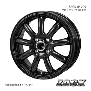 ZACK JP-209 N-BOX/N-BOX Custom JF1/2 2011/12～2017/9 アルミホイール1本 【13×4.0B 4-100 +42 グロスブラック】