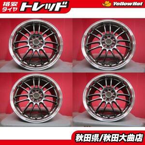 限定1台! RAYS VOLK RACING RE30 18 7.5 +50 5H100 中古4本セット プリウス フォレスター レガシィアウトバック 等に