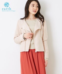 新品　アースミュージックアンドエコロジー earth music&ecology ノーカラーライダース　ピンク　Ｍサイズ　067★+ 