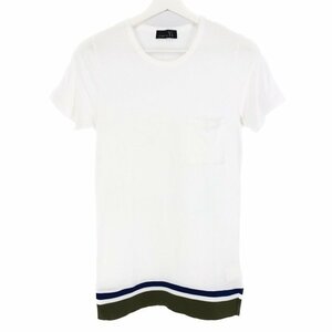 リスマットバイワイズ RISMAT by Y’s リブ切替ポケットTシャツ 裾配色 カットソー 半袖 サイズ2 M相当 ホワイト