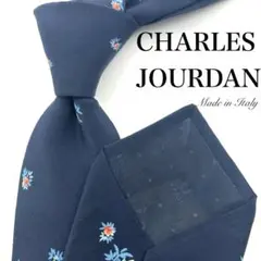 【美品】CHARLES JOURDAN ネクタイ ネイビー 紺 花 フラワー