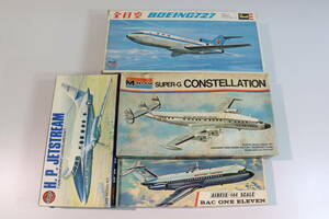 ■Revell　1/144　ボーイング727・モノグラムSUPER-G　CONSTELLATION・AIRFIX144BAC　ONEELEVEN・1/72ジェットストリーム　４機ジャンク品