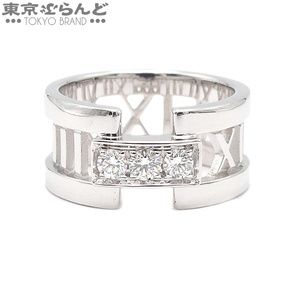 101747344 ティファニー TIFFANY&Co. アトラスリング 3P ダイヤモンド ホワイトゴールド K18WG 7号相当 指輪 レディース 仕上済