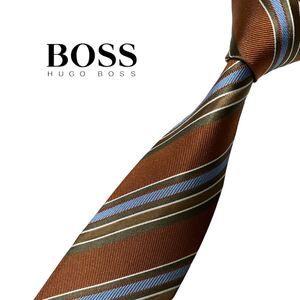 HUGO BOSS ネクタイ やや細身 レジメンタル柄 ストライプ柄 ヒューゴボス USED 中古 m1310