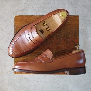 ★極美品★(英)Loake/ローク 8F【WHITEHALL/コインローファー】025ラスト/カーフ/茶/メンズ★l403-7