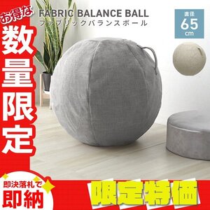 【限定セール】新品 ファブリック バランスボール 65cm おしゃれ 空気入れ付き ヨガ 体幹 エクササイズ 筋トレ ダイエット テレワーク