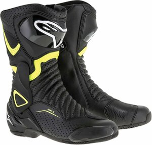 US 9.5 / EU 44 - ブラック/イエロー - ALPINESTARS アルパインスターズ SMX-6 v2 ベンテッド ブーツ