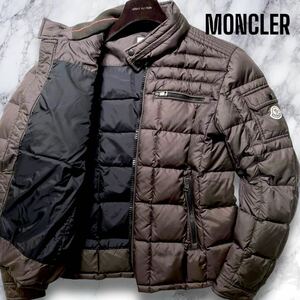 極美品/希少XL◎モンクレール ダウンジャケット ライダース MA-1 キルティング ロゴワッペン ブルゾン オービン MONCLER AUBIN メンズ 3