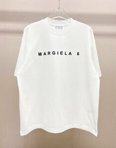 メゾン マルジェラ MM6 Maison Margiela ロゴ入り Tシャツ ホワイト カットソー 半袖 tシャツ 男女兼用 Mサイズ