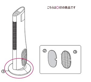 ツインバード部品：ベース(前・後セット)/791945ファンヒーター用