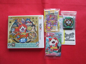 メダル・未開封カード2枚あり】ニンテンドー3DS用ソフト 妖怪ウォッチ2 本家 (中古品)