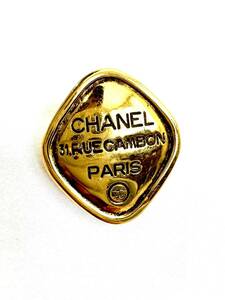 6E0516 【送料0円+追跡有】シャネル ブローチ カンボン CAMBON ココマーク ロゴ ひし形 ゴールド VINTAGE CHANEL