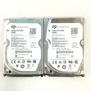 K4080399 Seagate 500GB SATA HDD 2.5インチ 厚み約7㎜ 2点【中古動作品】..