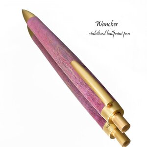 ■●【WANCHER/ワンチャー】スタビライズド ボールペン パープル ウッド 天然木材 × レジン パーカー規格芯 紫 1円～ 新品 /WA311●4