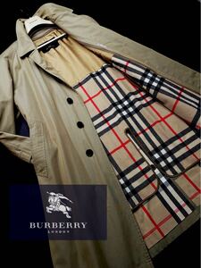 b51 超美品【完全なる最高峰のカシミヤ!!】定価24万●BURBERRY LONDON●光沢ギャバジン ステンカラーコート バーバリーコート メンズ