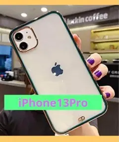 金緑高級感✨iPhone13Proケース✨ゴールドGOLD×Green