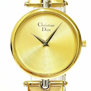 【1円スタート】【箱付き】Christian Dior クリスチャンディオール 3026 GP×SS ゴールド文字盤 クオーツ ボーイズ腕時計 277028